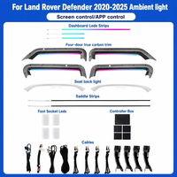 Kit d'éclairage d'ambiance LED pour voiture, fibre optique, intérieur, 64 couleurs, contrôle par application, garniture en carbone pour Land Rover Defender 2020-2025