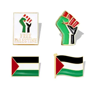 Wholesale Custom Save Gaza Free Palestinians Brooch Scarf Bracelet Enamel Badge Country Flag Lapel Pin Souvenirs Palestine Pin