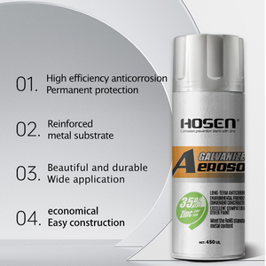 HOSEN Zinc‑Rich Galvanizing Aerosol <b>Spray</b> Paint, 35% Zinc Content 450ML, Metallic Finish Building Metal Protective Coating - Product Image 3