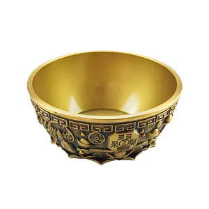 커스터마이즈 디자인 홈 복 장식 금속 제품 중국 전통 동 금 보물 그릇