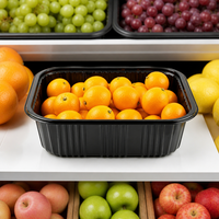 Barquette jetable en PET, profonde et rectangulaire, pour tomates cerises, baies, fruits, viande, charcuterie, vente au détail, boucherie, épicerie, vente en gros, personnalisable, OEM