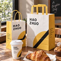 Sac en papier kraft de qualité supérieure, sac d'épicerie, emballage pour café, sac en papier kraft uni de haute qualité pour les cafés à emporter