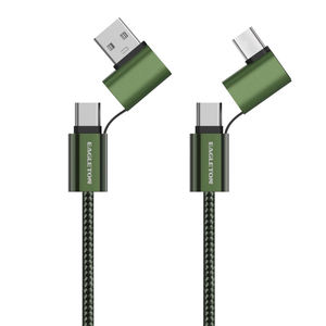 Câble 4 en 1 100W Super Rapide de Charge Type-C/USB-A vers Type-C/8 broches USB Câble de Données Tressé pour iPhone Samsung Xiaomi - Product Image 5