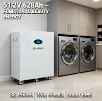Baterai LiFePO4 32kWh 51.2V 48V 628Ah untuk Sistem Energi Surya Tipe Berdiri Lantai dengan Roda