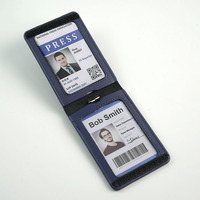 Porte-cartes transparent et souple de marque Bestom, OEM ODM, fermeture étanche, porte-clés léger, porte-badge en cuir