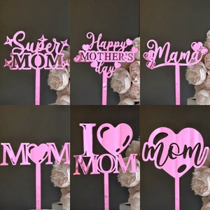 Honey And Sweetness Super Mom <b>Acrylic</b> Cake Topper Mother's Day Decoration Gold <b>Mirror</b> Finish 1.3Mm Thickness Cake Plugin - Product Image 4