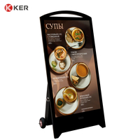 Kiosque d'affichage numérique LCD Android portable de 43 pouces avec batterie externe pour affichage de bienvenue dans les centres commerciaux et lecteur publicitaire SDK