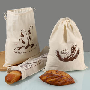 Bolsas de Pan de Lino Natural Personalizadas al por Mayor, Sin Blanquear y Reutilizables, Contenedor de Almacenamiento de Pan con Cordón - Product Image 1