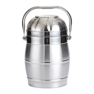 Stainless Steel Insulated Lunch <b>Box</b> 1L Cylinder Portable For Office And Home Use - Product Image 2