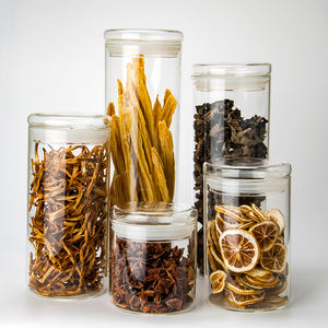 Factory price transparent kitchen organizer jars storage jars customized logo with glass cover seal