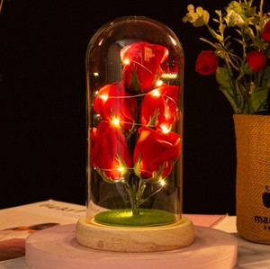 5 Kính mái vòm Hoa Hồng Đồ trang trí phát sáng bó hoa nhân tạo giáng sinh ngày Valentine Quà Tặng Xà phòng hoa sáng tạo nghệ thuật hoa - Product Image 4