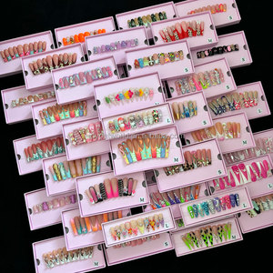 Venta al por mayor <span class=keywords><strong>de</strong></span> lujo 100% hecho a mano acrílico <span class=keywords><strong>uñas</strong></span> artificiales arte corto Natural personalizar diseño pato cuadrado Gel prensa en las <span class=keywords><strong>uñas</strong></span> - Product Image 4