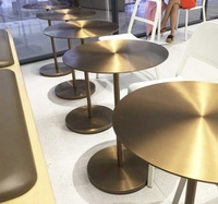 Table de Bar à Cocktails Moderne en Acier Inoxydable Or Hauteur de Comptoir pour Club Party Bistro Pub Maison Cuisine Salon