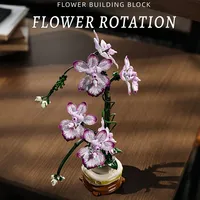 Meiji 13114 696PCS Blocs d'orchidées élégants - Décoration pour la maison et le bureau & Cadeau de fêtes