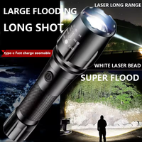 Offre Spéciale longue distance zoom laser blanc led flash lumières super lumineux usb charge lampes de poche tactiques lampe torche rechargeable