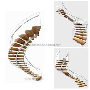 Стальная деревянная спиральная <span class=keywords><strong>лестница</strong></span> для квартиры - Product Image 2