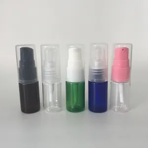 10ml plastic PET treatment lotion pump bottle, multi colors bottles with lotion pump for cosmetic cream dispenser