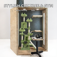 Arbre à gratter pour chat de luxe à 4 niveaux, durable et écologique, avec emballage en carton pour usage domestique, design ludique pour félins