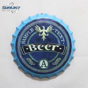 Gran calidad, hecho a medida, Retro, 39cm, tapa redonda para botella de <span class=keywords><strong>cerveza</strong></span>, forma Vintage, carteles de chapa de Metal, decoración de Arte de pared, Metal con impresión - Product Image 4