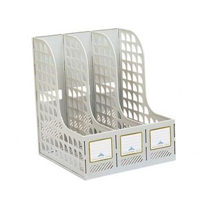 Office Use Books Magazine Store Rack Wholesale Triple File Box Plastic Magazine Holder