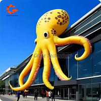 Mascotte de méduse gonflable personnalisée en usine modèle de poulpe orange jaune gonflable Animal marin gonflable