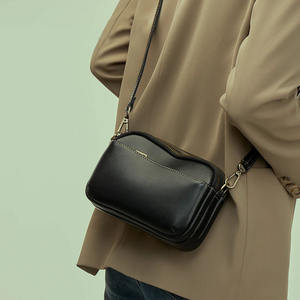 Soft Faux Leather Unisex Daily Crossbody <b>Bag</b> with Zipper Closure Detachable Strap Silk Lining Large Capacity Minimalist Design - Product Image 6