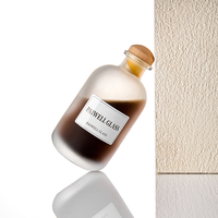 Bouteilles en verre rondes givrées rechargeables vides 100 ML 250 ML 375 ML 500 ML pour boissons et vin glacé avec bouchon