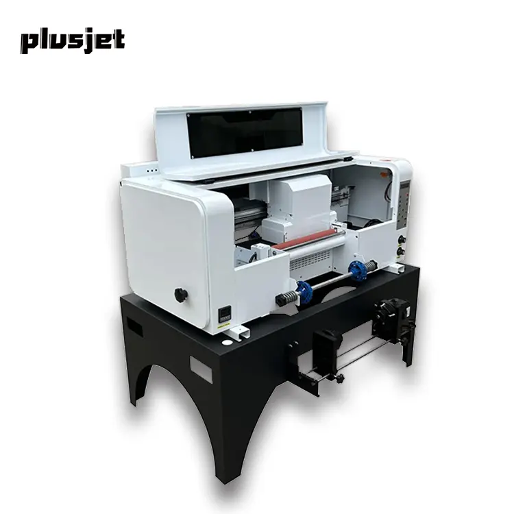 طابعة Plusjet تعمل بالألوان البنفسجية A3 حجم 30 مع طابعة Laminator 6 ألوان لطباعة قلم زجاجة زجاجية