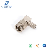 Conector Mini BNC Macho de 90 Grados, Cable Coaxial RG174/316 Engarzado