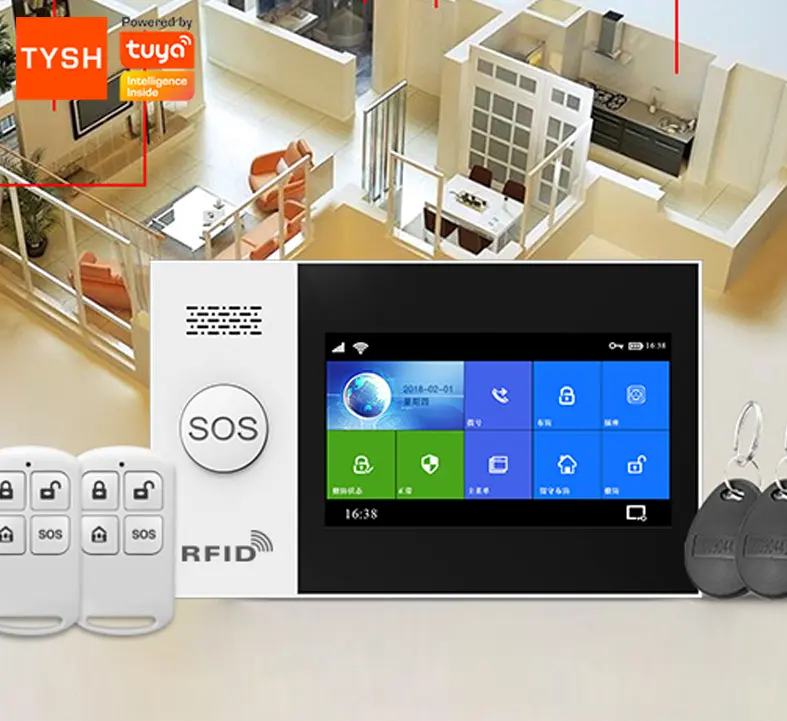 TYSH Smart Home Burglar App Remote Control Tuya House Intelligent Wifi Gsm Digital Wireless Alarm Security Sensor System Kit