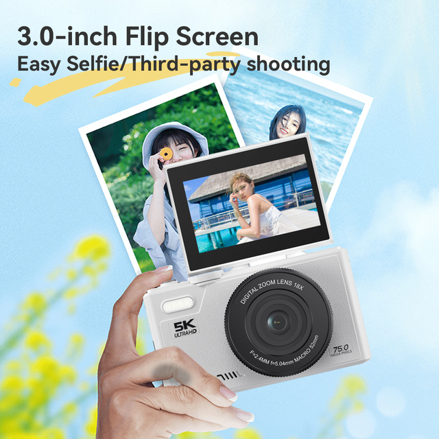 Manufacturer Direct CMOS Sensor 18x Digital Zoom Flip Screen Mirrorless Cameras for Video and Photography