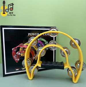 Paquete de caja de colores rojos, actividad de percusión de mano, instrumentos musicales, pandereta de media luna para niños y adultos KTV - Product Image 6