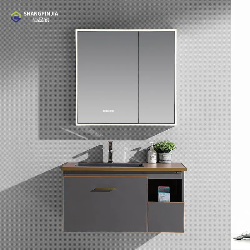 shangpinjia New design single sink water resistant toilet furniture modern bathroom vanity