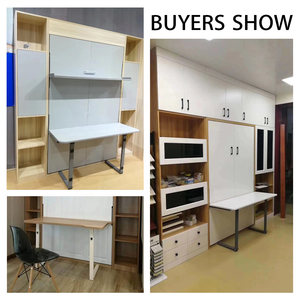 Customizable Wood Murphy <strong>Bed</strong> with Closet Space-Efficient Wall <strong>Bed</strong> Design for Small Apartments and <strong>Guest</strong> Rooms - Product Image 4