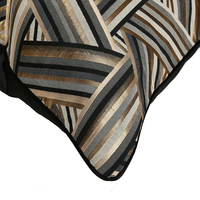 Luxe noir or jeter oreiller couvre géométrique rayure décoration de la maison taies d'oreiller 50*50 nouvelle housse de coussin canapé chambre bureau