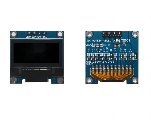 0.96 Inch PM OLED 4pin SSD1306 LCD White 128X64 Display Module with I2C IIC Interface and PCB Mounting