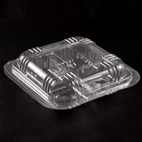 Récipient alimentaire à charnière Boîte à clapet à emporter Décoration de gâteau Emballage de service alimentaire Boîte à collation en plastique Boîtes à cupcakes Ps