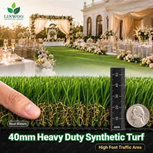 Gazon synthétique réaliste Linwoo <span class=keywords><strong>de</strong></span> 40 mm, pelouse artificielle robuste pour hôtels, mariages et projets d'exposition - Product Image 1