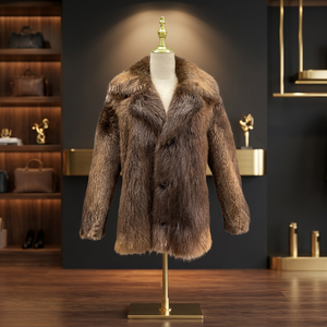 Veste parka en fourrure pour homme, design classique personnalisé, grande taille, imperméable, réversible, épaisse, pour l'hiver - Product Image 2