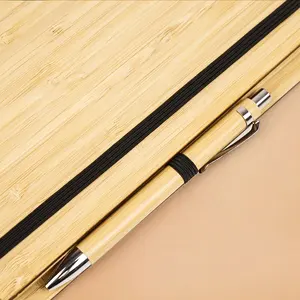 Folha solta Tamanho A5 Bambu Capa dura Espiral Notebook Capa De Papel Plástico Planejador De Diário Personalizado