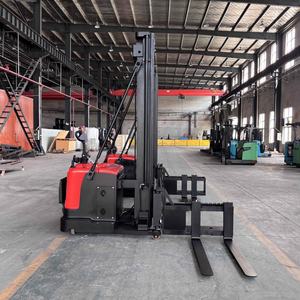 Apilador eléctrico de horquilla lateral de pie de pasillo estrecho con elevación libre - Product Image 2