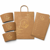 Kit de Branding Personnalisé pour Café : Manchons de Tasses, Sacs à Emporter, Cartes de Menu, Dorure à Chaud pour Torréfacteurs Indépendants et Boutiques de Café Spécialisé