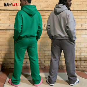 Set di Felpa con Cappuccio e Pantaloni Tuta Oversize Personalizzati con Logo DTG, <span class=keywords><strong>Produttori</strong></span> di Abbigliamento, Felpe in Cotone, <span class=keywords><strong>Abiti</strong></span> Firmati per <span class=keywords><strong>Uomo</strong></span> - Product Image 2
