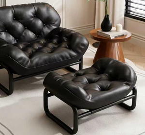 Sillón Individual, Minimalista, de Diseño de Lujo Ligero, Sillón Informal, Sofá Cremoso, Silla Negra de Estilo Medieval - Product Image 1