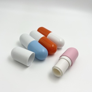 Dễ thương Mini Son môi Trắng ống chai nhựa Rỗng Mỹ phẩm bao bì Son dưỡng môi hộp đựng viên nang hình - Product Image 3