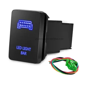 Interruptor liga/desliga da barra de luz led, interruptor de botão de barra de luz de led para toyota 12v