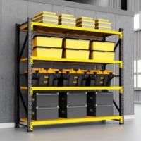Étagère de garage robuste à 4 niveaux pour la logistique, le stockage de marchandises et la maison