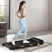 Tapis de marche pour bureau debout, idéal pour le télétravail et les petits appartements, vitesse 1-6 km/h, moteur silencieux, télécommande, écran LED, bande de 42 cm, pour les pas quotidiens