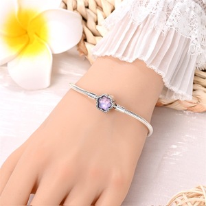 Pulsera de Plata de Ley 925 con Dijes de Circonita en Forma de Pata, Venta al por Mayor - Product Image 3