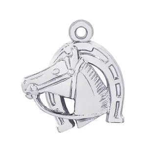 时尚锌合金首饰配件好运马蹄铁与马的魅力吊坠为手镯制作珠宝